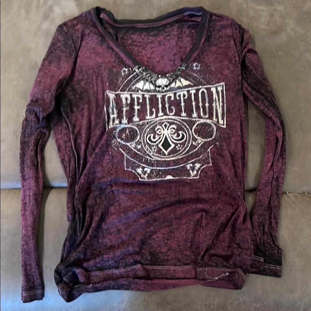 Affliction Women's Purple Long Sleeve Top